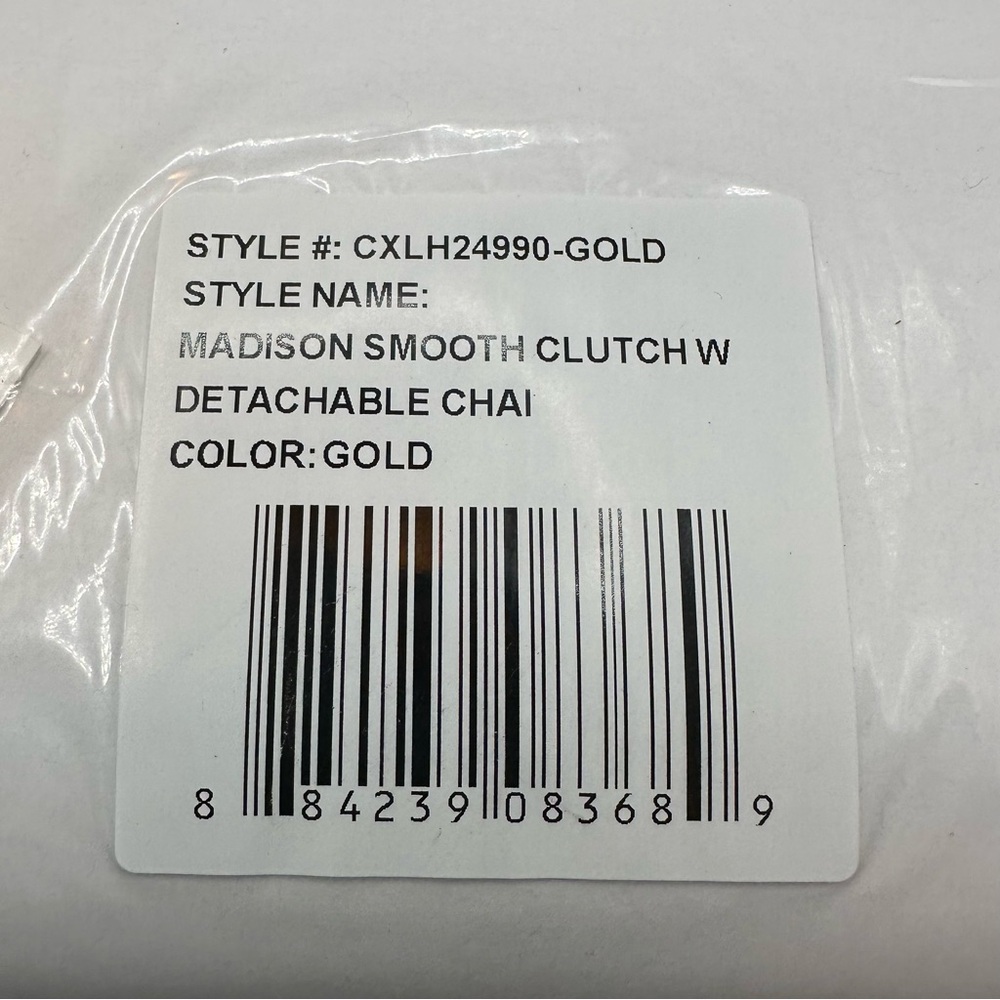 Christian Lacroix Madison Smooth Gold Clutch w/ Detachable Chain CXLH24990 NWT - Picture 6 of 8